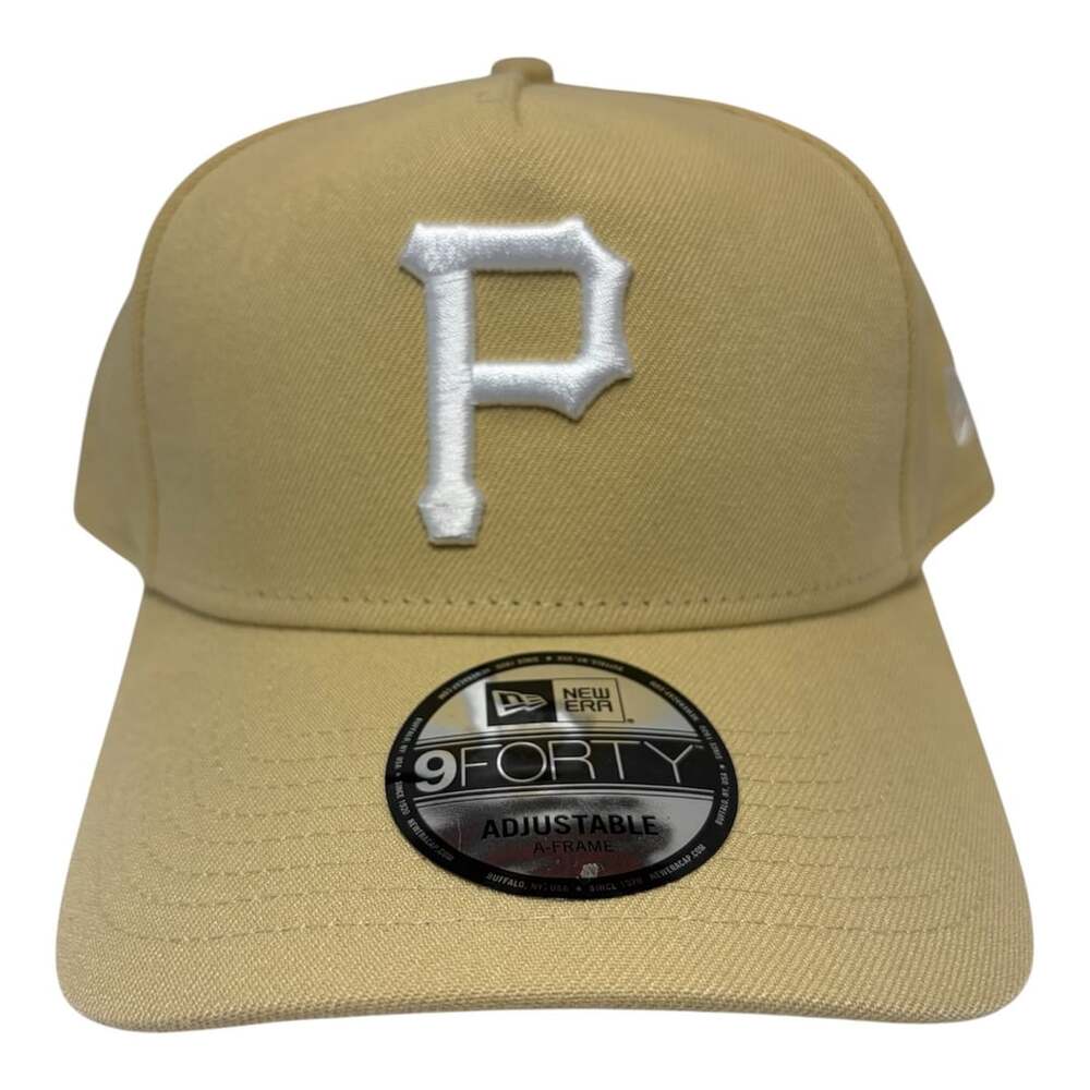 New Era Pittsburgh Pirates 9FORTY A-Frame Adjustable Hat Khaki